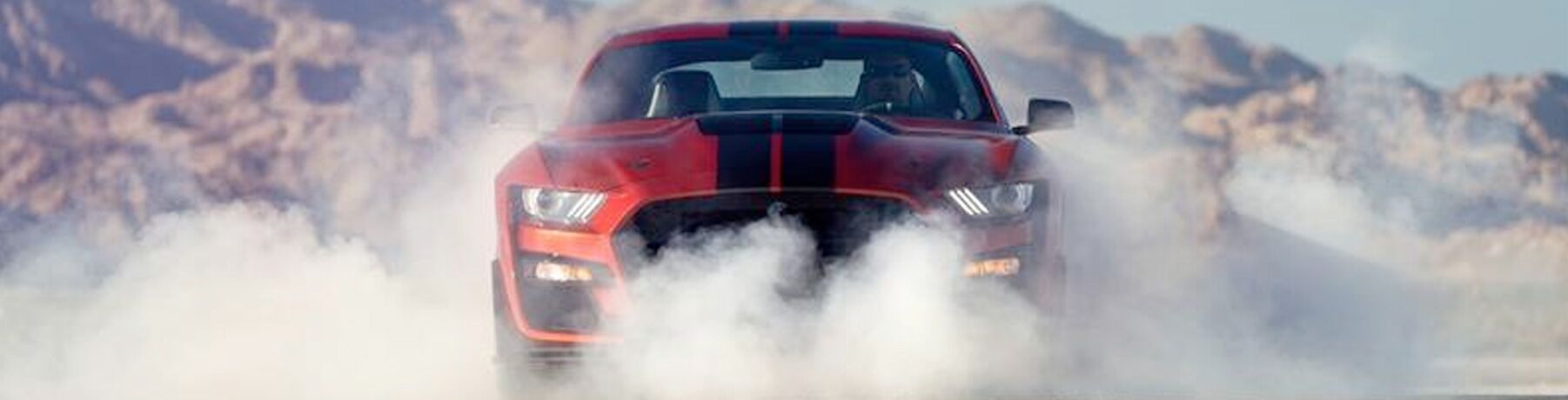 front view of a red 2020 Ford Mustang Shelby GT500