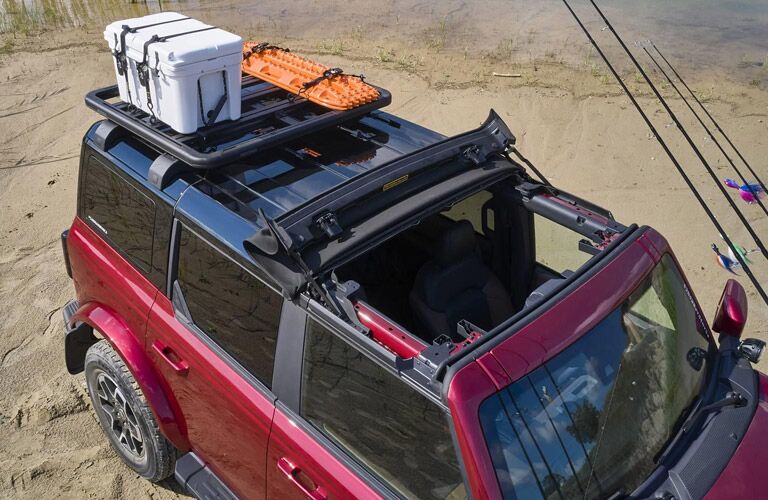 high angle view of a red 2021 Ford Bronco 2-Door