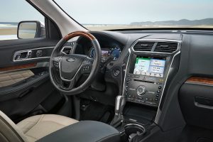 driver dash and infotainment system of a 2018 Ford Explorer