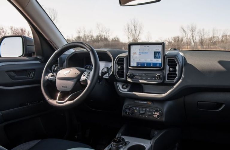 View of the front console of the 2022 Ford Bronco Sport