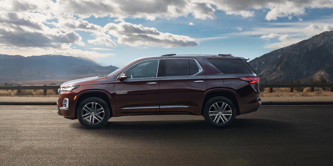 Red Chevrolet Traverse