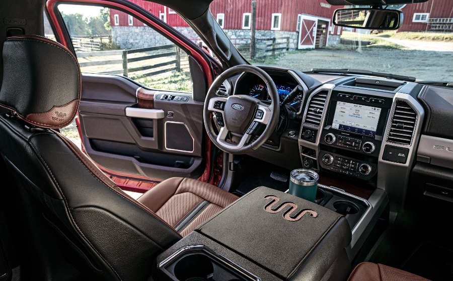 front interior of a 2021 Ford Super Duty