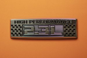 high performance badge on a 2020 Ford Mustang