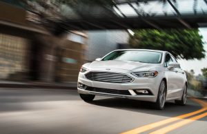 front view of a white 2020 Ford Fusion