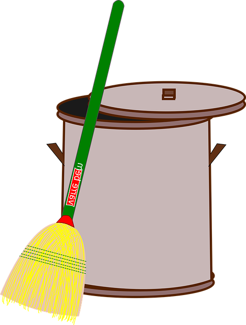 bin, broom, clean