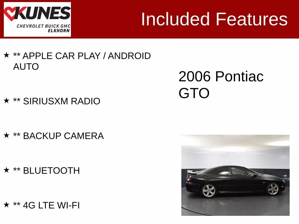 Used 2006 Pontiac GTO Base with VIN 6G2VX12U26L817654 for sale in Elk Horn, WI