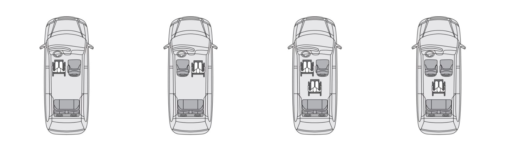 diagram showing 4 options for the Chrysler mobility van