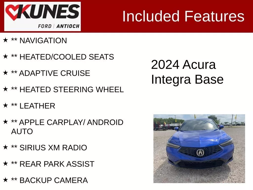 Used 2024 Acura Integra A-Spec with Tech Package with VIN 19UDE4G7XRA001324 for sale in Antioch, IL