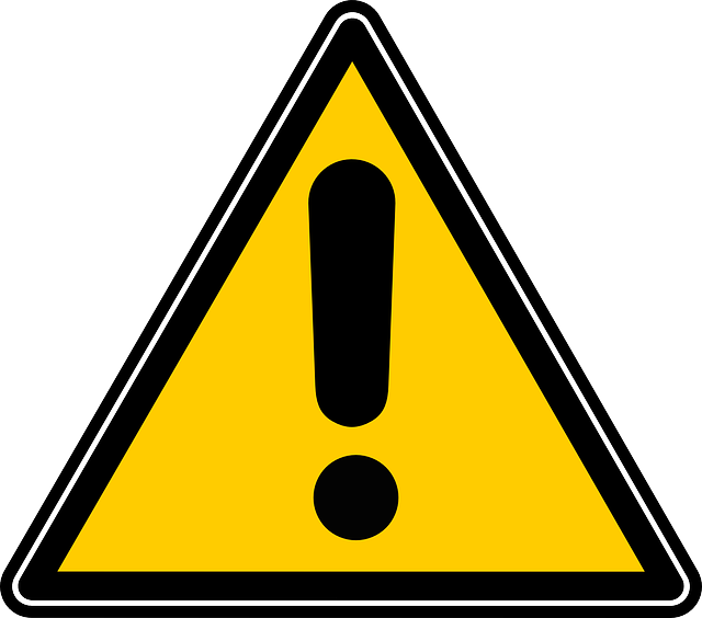 Yellow Safety Triangle with Black Outline