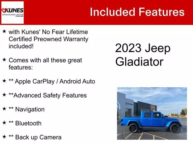 Used 2023 Jeep Gladiator High Altitude with VIN 1C6HJTFG6PL514733 for sale in Sterling, IL