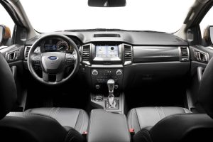 high angle view of the front interior of a 2019 Ford Ranger