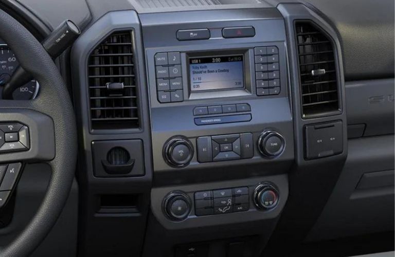 The infotainment system in the 2022 Ford Super Duty F-250.