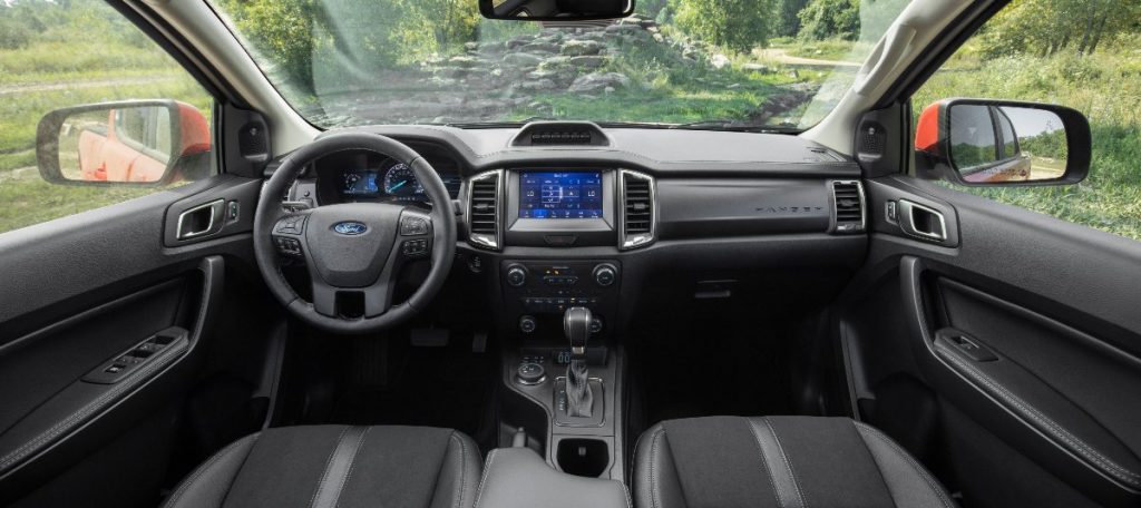 front interior of a 2021 Ford Ranger