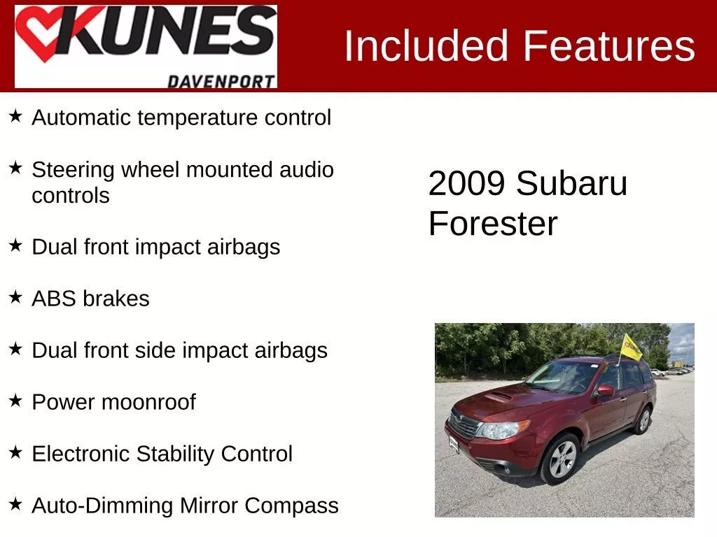 Used 2009 Subaru Forester 2.5XT Limited with VIN JF2SH666X9H765717 for sale in Davenport, IA