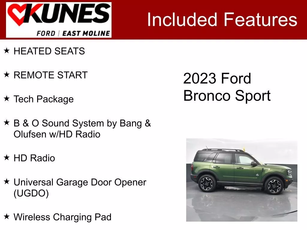 Used 2023 Ford Bronco Sport Outer Banks with VIN 3FMCR9C61PRD30212 for sale in East Moline, IL