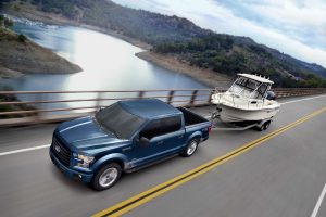 2017 Ford F-150 top-down exterior while towing_o
