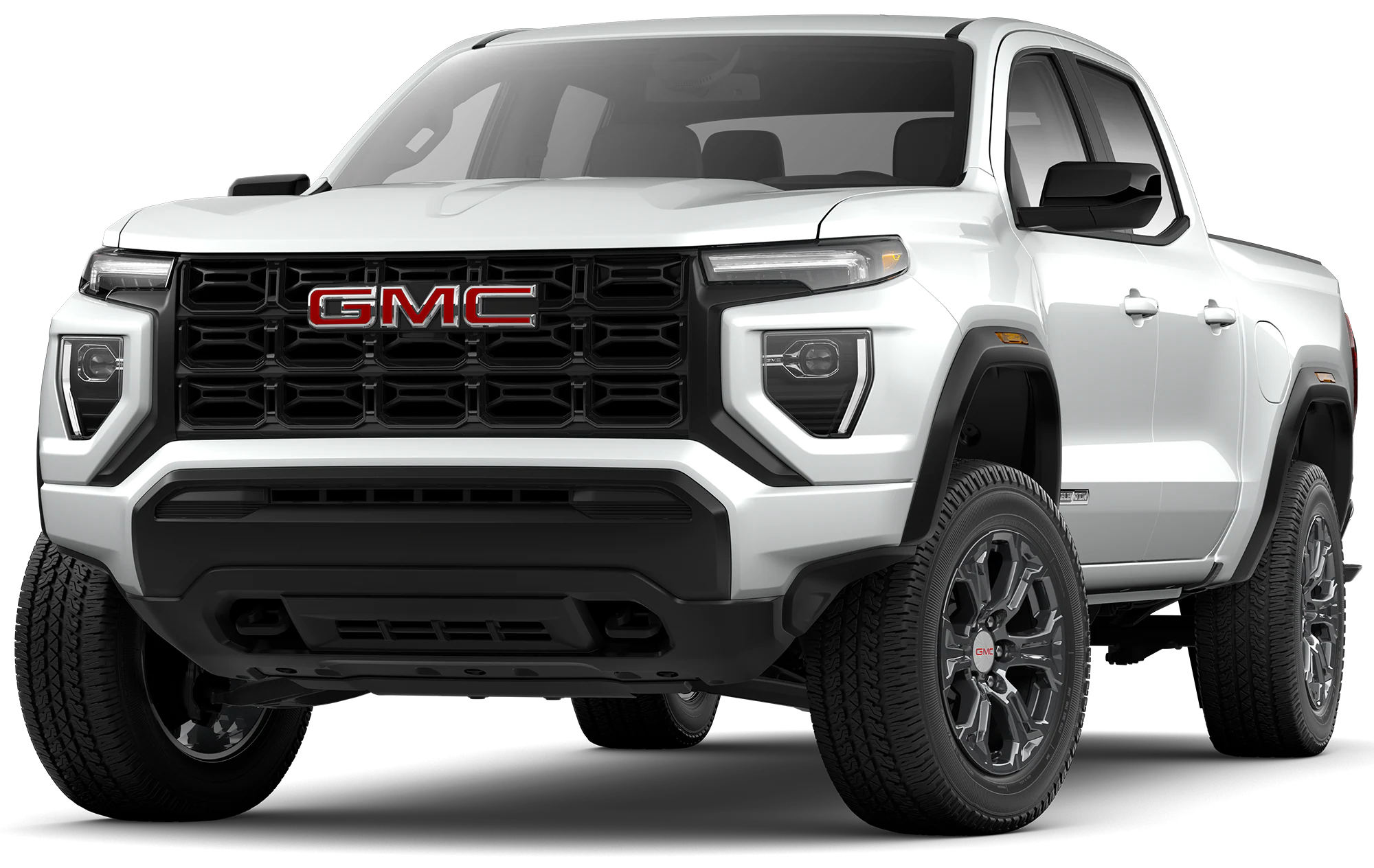 a white GMC truck