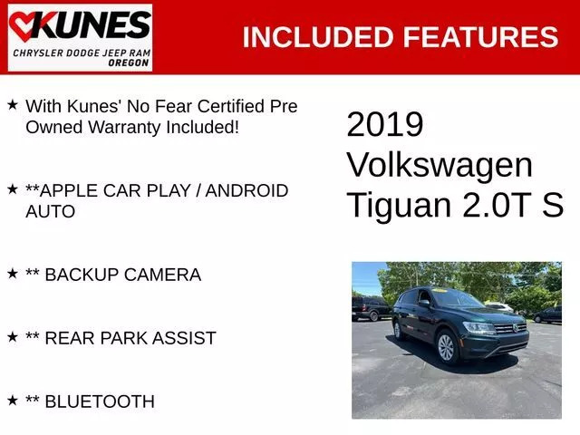 Used 2019 Volkswagen Tiguan S with VIN 3VV1B7AX2KM035644 for sale in Oregon, IL