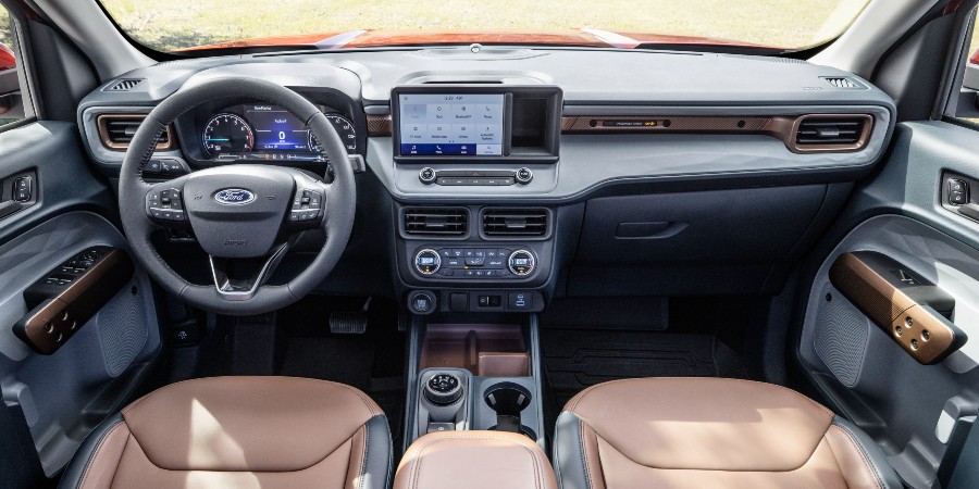 front interior of a 2022 Ford Maverick