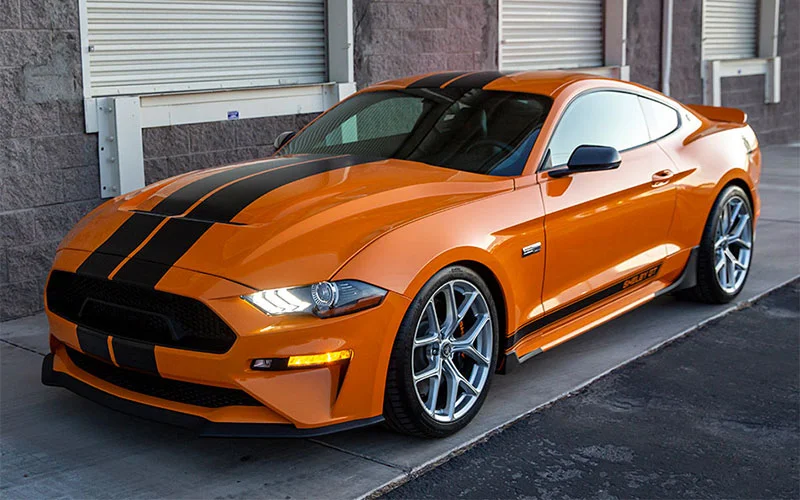 image of orange shelby gt mustang