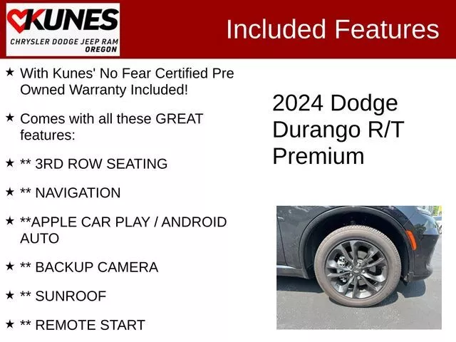 Used 2024 Dodge Durango R/T with VIN 1C4SDJCT4RC140587 for sale in Oregon, IL