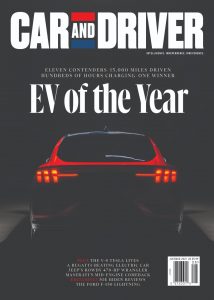 cover of the Car and Driver EV of the Year Magazine