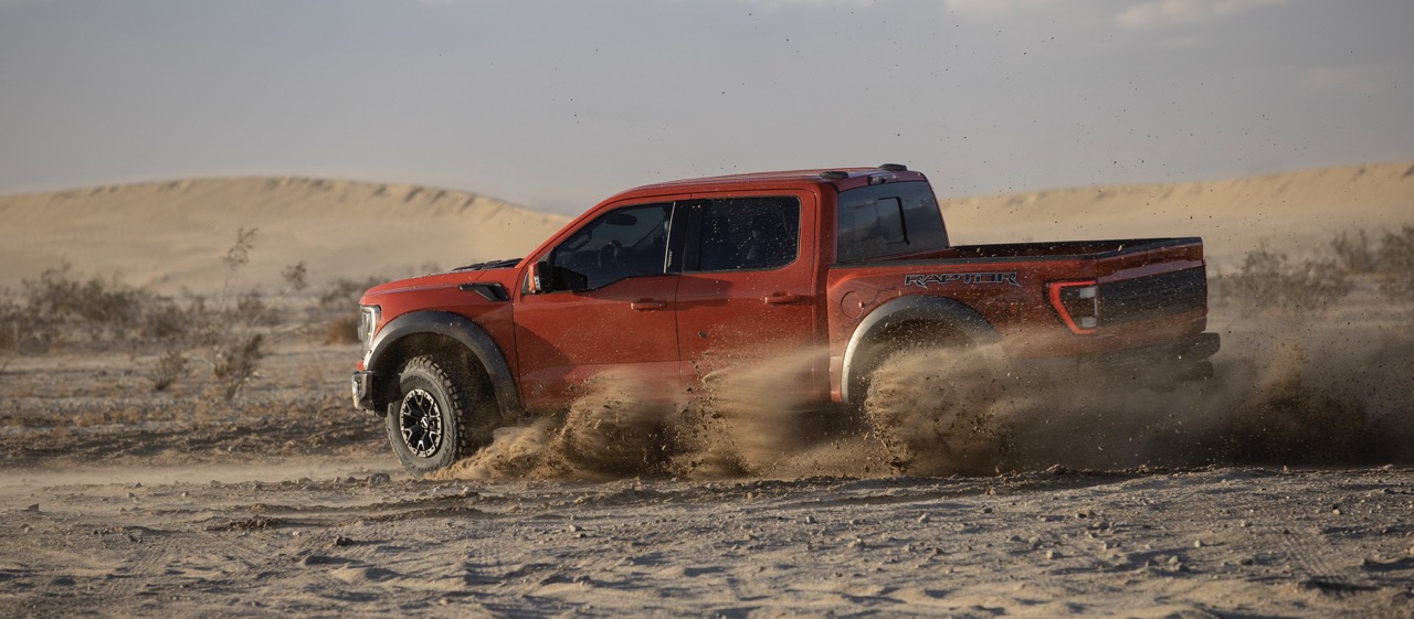 Raptor driving in dessert