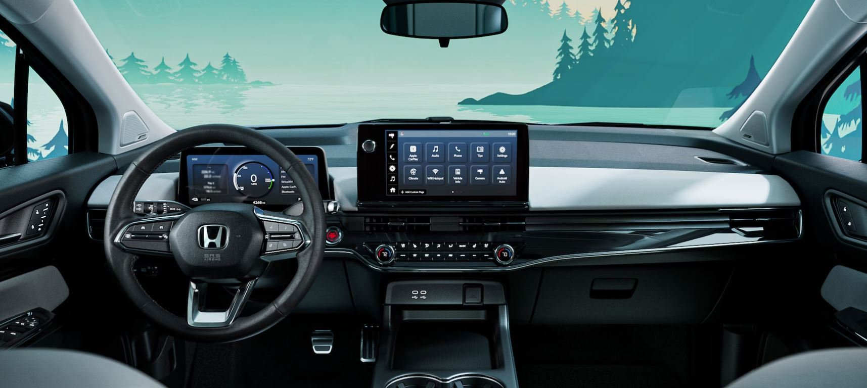 interior view of the 2024 Honda Prologue EV's display and infotainment system