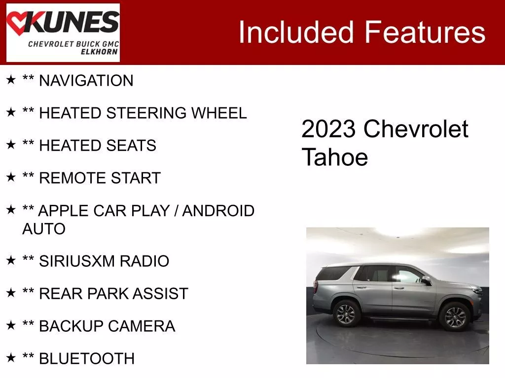 Used 2023 Chevrolet Tahoe LT with VIN 1GNSKNKD5PR257006 for sale in Elk Horn, WI