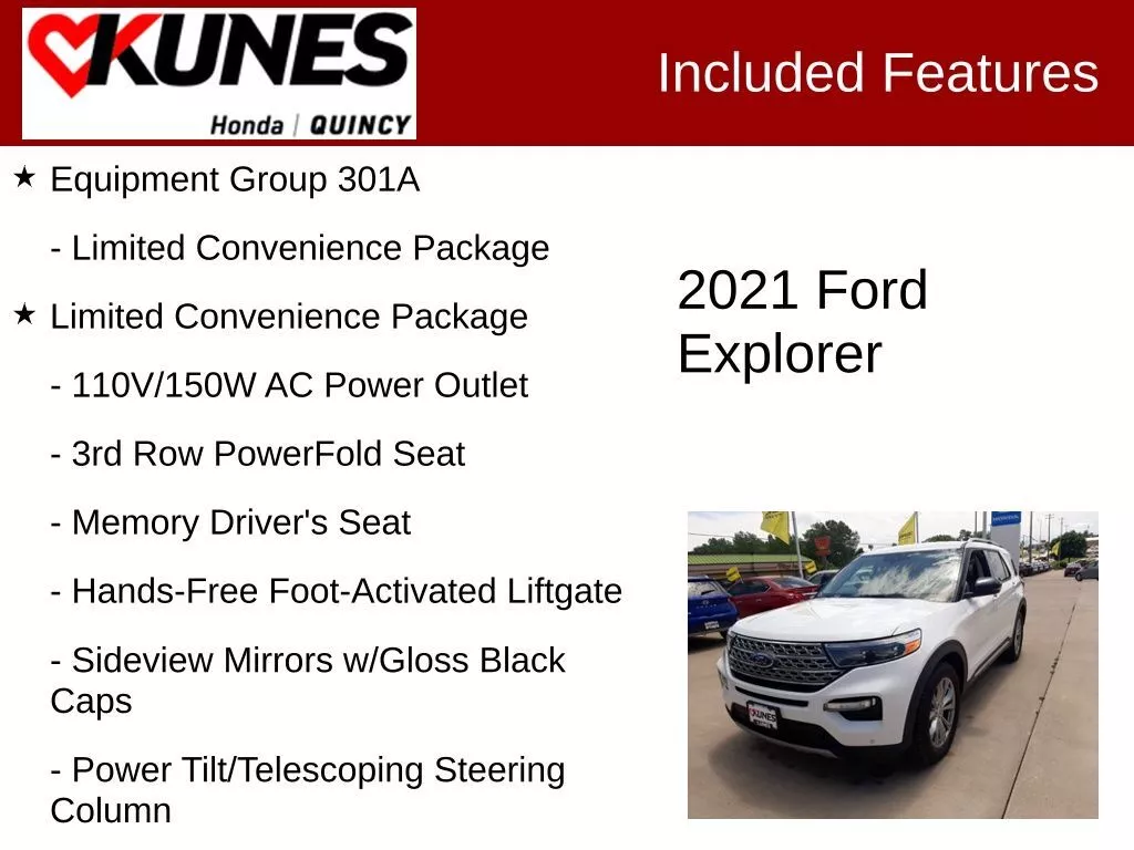 Used 2021 Ford Explorer Limited with VIN 1FMSK8FH3MGB45847 for sale in Quincy, IL