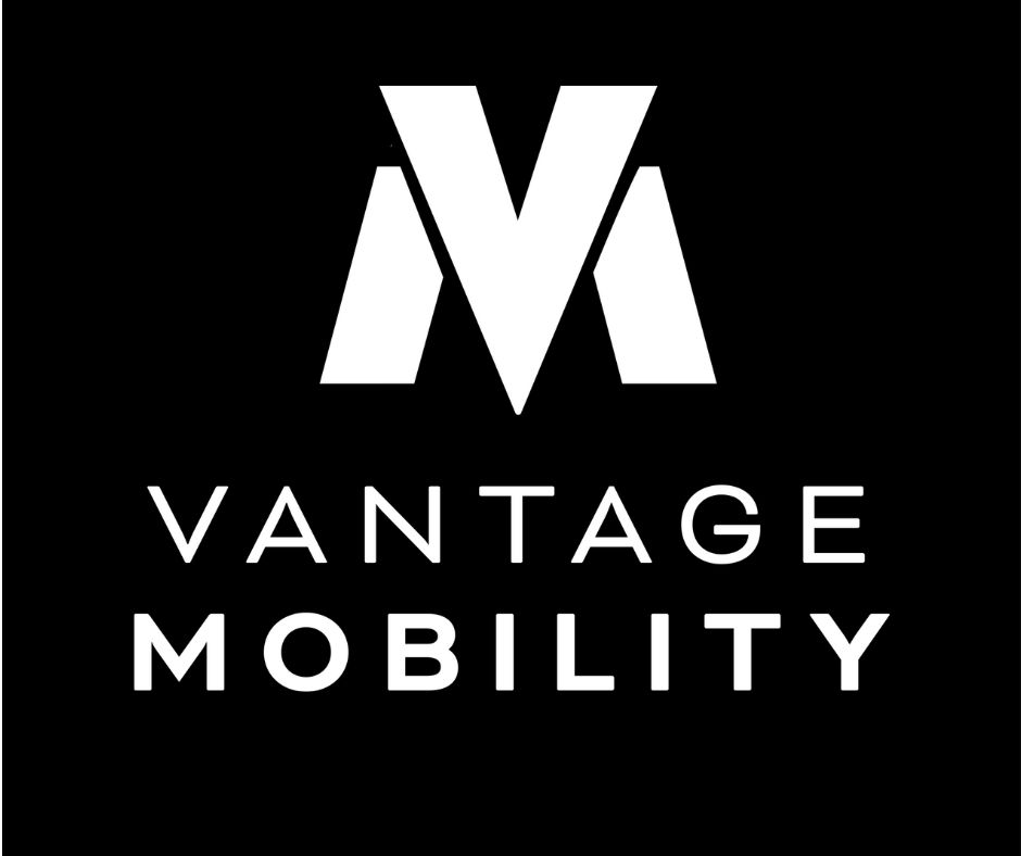 image is logos for: Vantage Mobilitty and ams vans