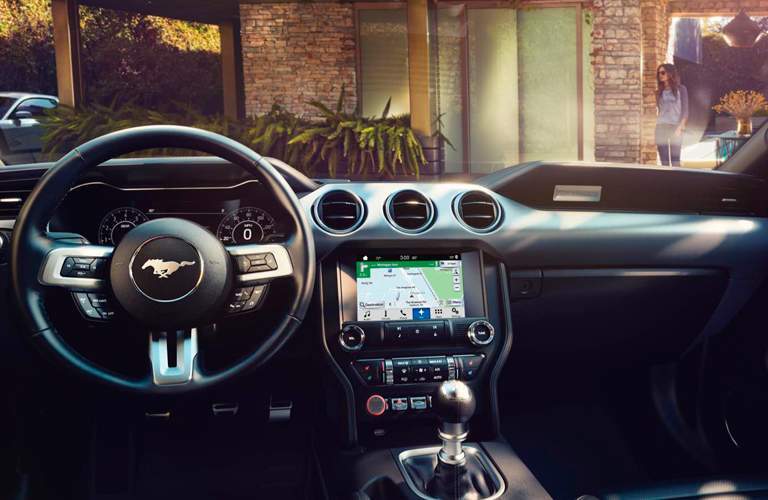 driver dash and infotainment system of a 2018 Ford Mustang