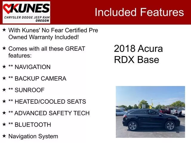 Used 2018 Acura RDX Advance Package with VIN 5J8TB4H77JL007447 for sale in Oregon, IL