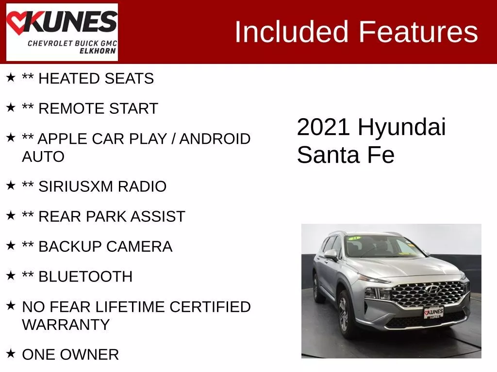 Used 2021 Hyundai Santa Fe SEL with VIN 5NMS2DAJ5MH342793 for sale in Elk Horn, WI