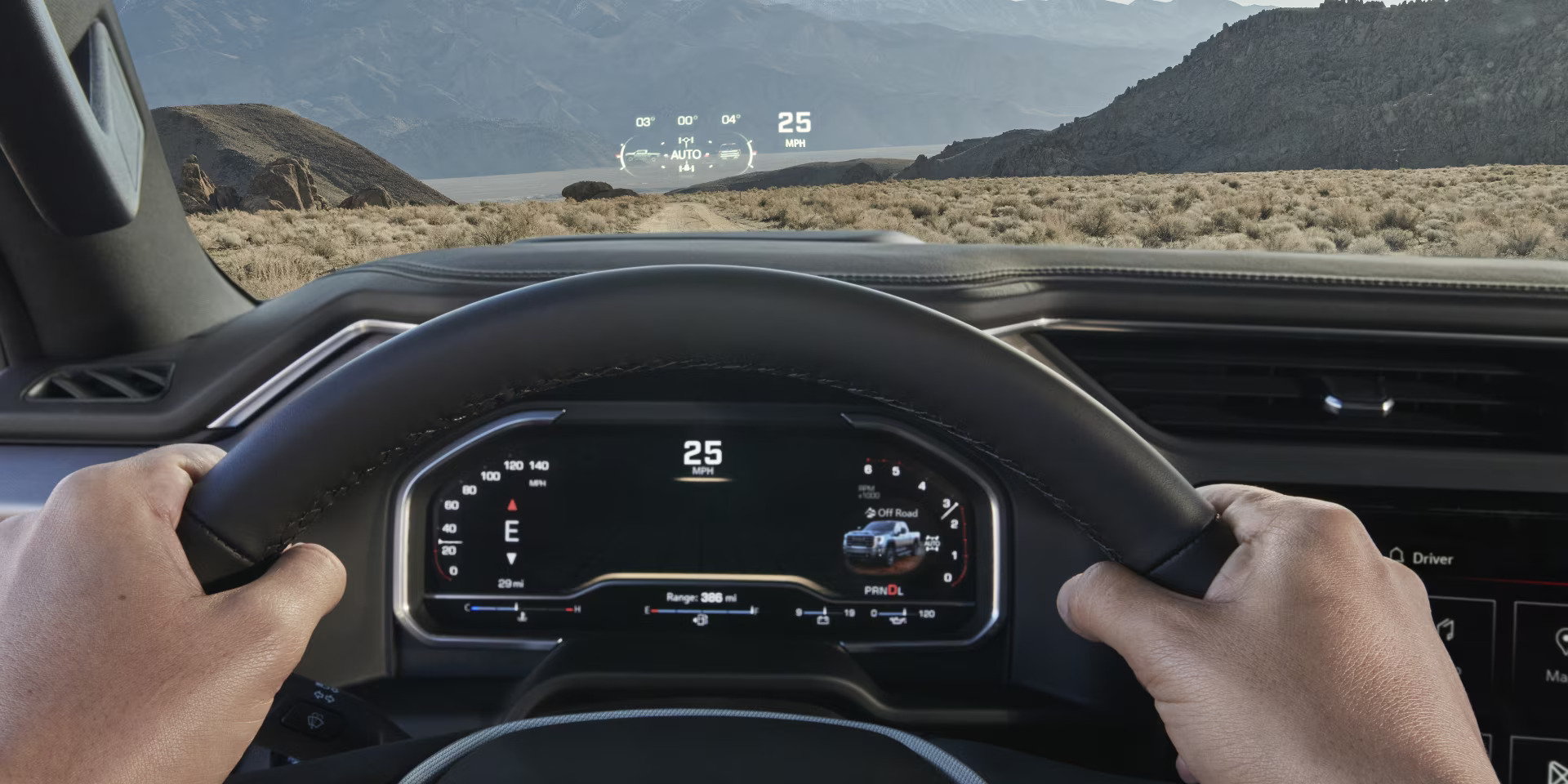 the head up display on a truck