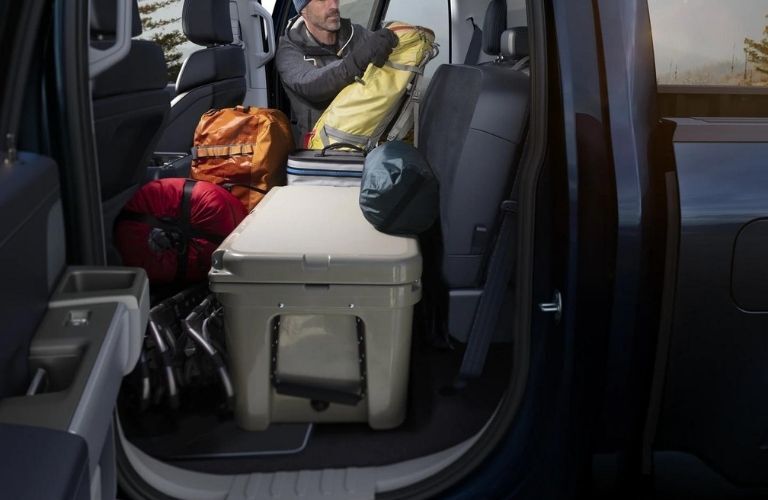 Cargo in Backseat of 2022 Ford F-150