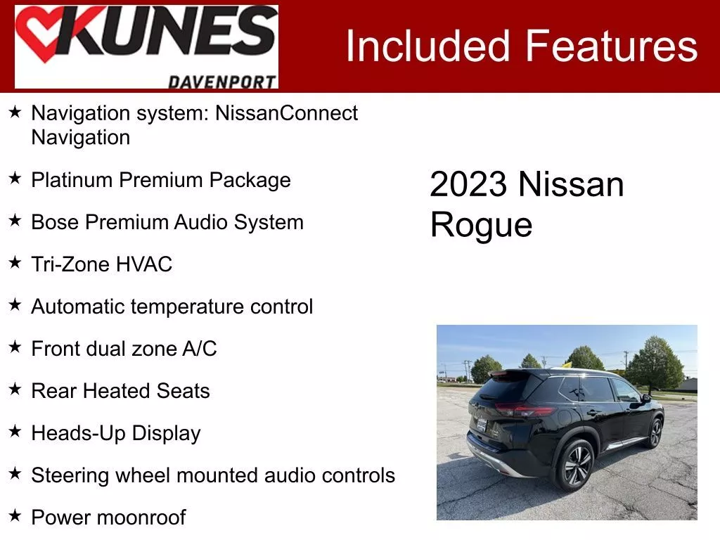 Used 2023 Nissan Rogue Platinum with VIN JN8BT3DD9PW303269 for sale in Davenport, IA