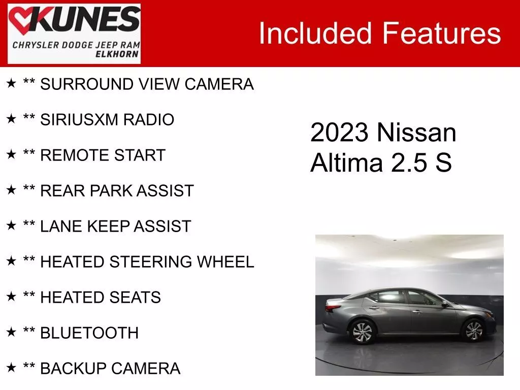 Used 2023 Nissan Altima S with VIN 1N4BL4BV3PN329455 for sale in Elkhorn, WI