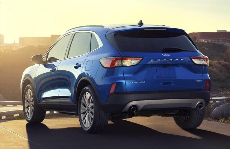 rear view of a blue 2021 Ford Escape