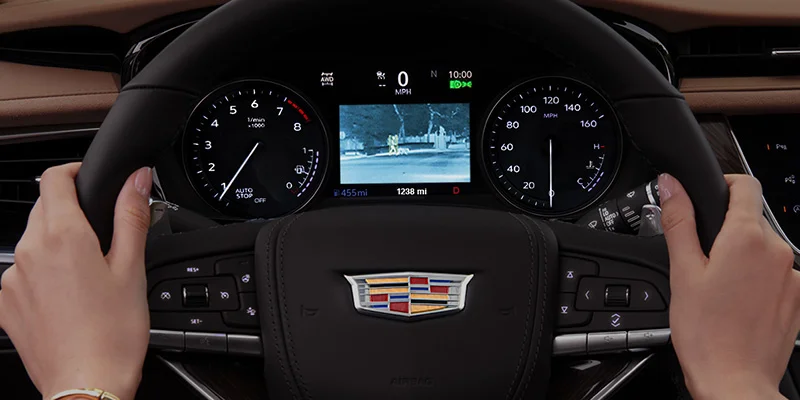 2023 Cadillac XT6 steering wheel and dashboard