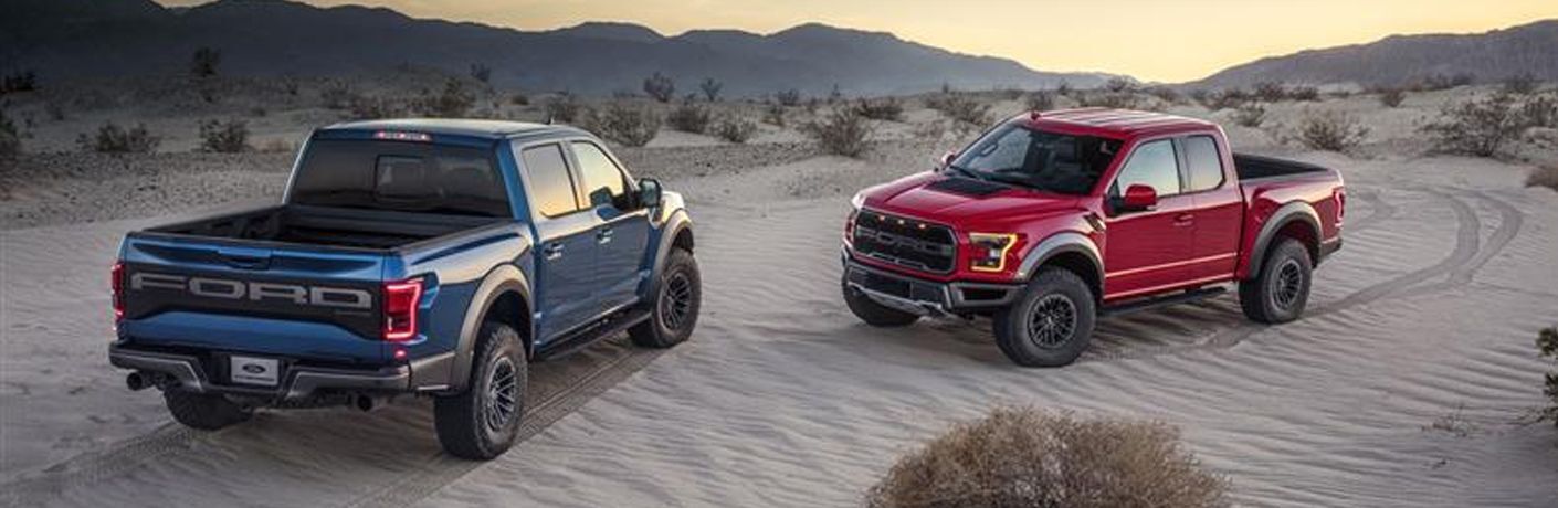 two 2021 Ford F-150 Raptor trucks