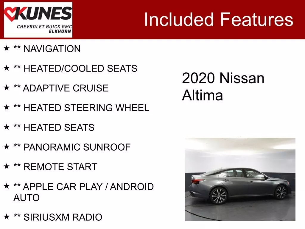 Used 2020 Nissan Altima Platinum with VIN 1N4BL4FV9LC191713 for sale in Elk Horn, WI