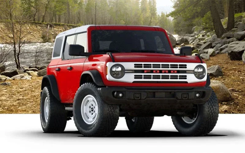 image of red ford bronco heritage edition