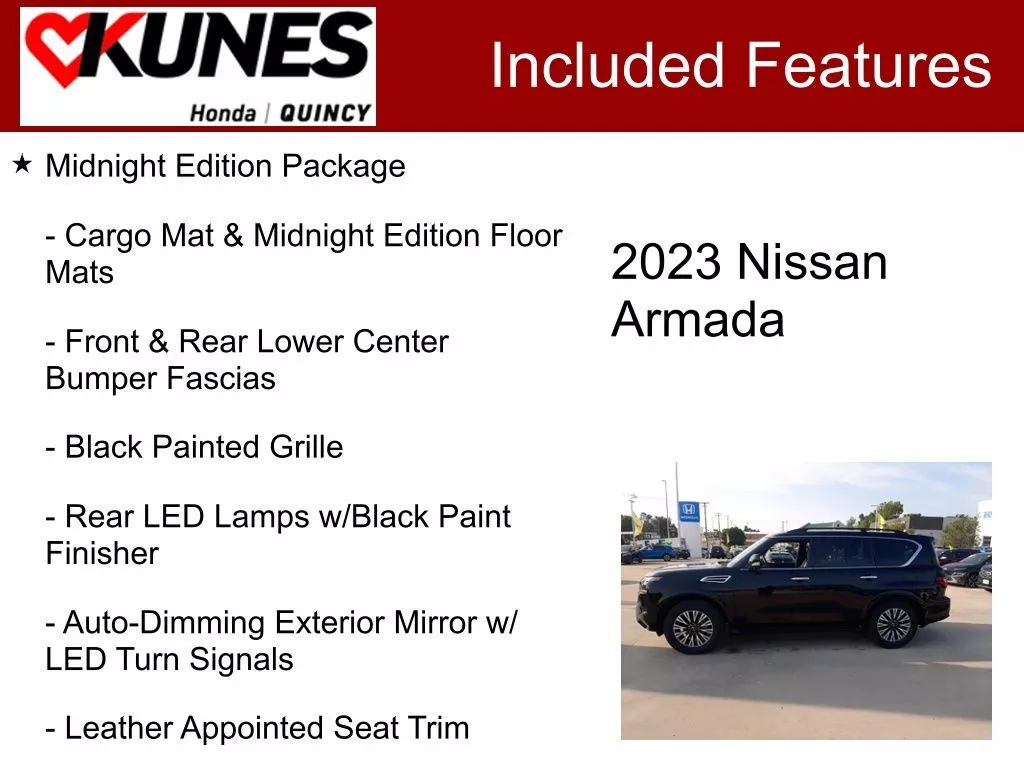 Used 2023 Nissan Armada SL with VIN JN8AY2BB9P9832499 for sale in Quincy, IL