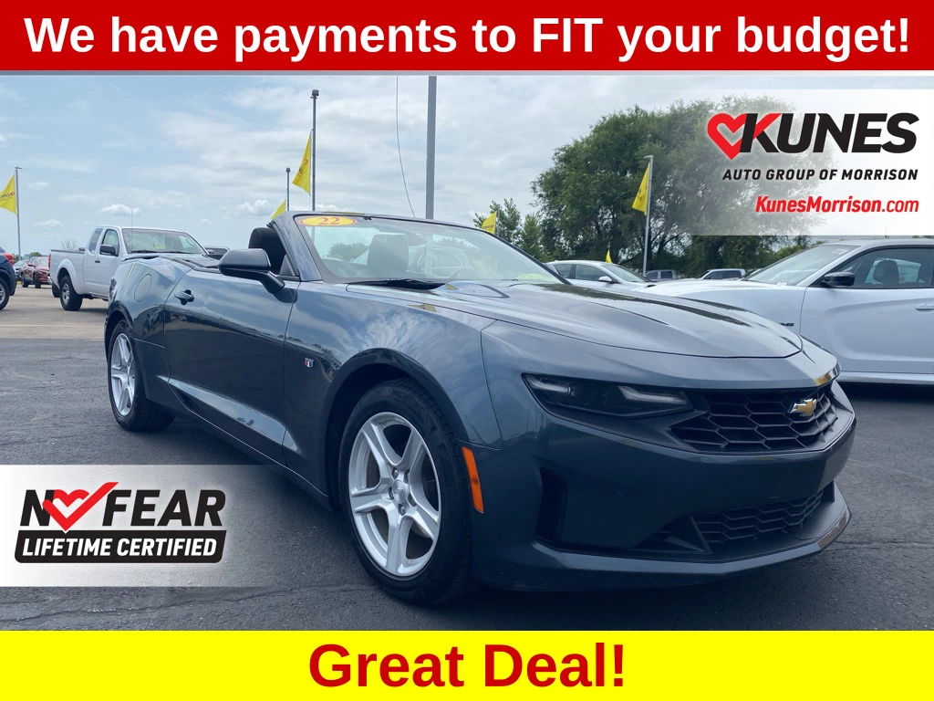 Used 2022 Chevrolet Camaro 1LT with VIN 1G1FB3DX4N0109428 for sale in Morrison, IL