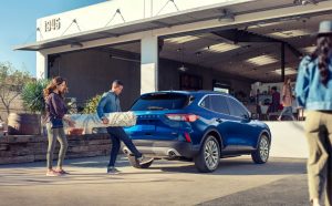 rear view of a blue 2021 Ford Escape