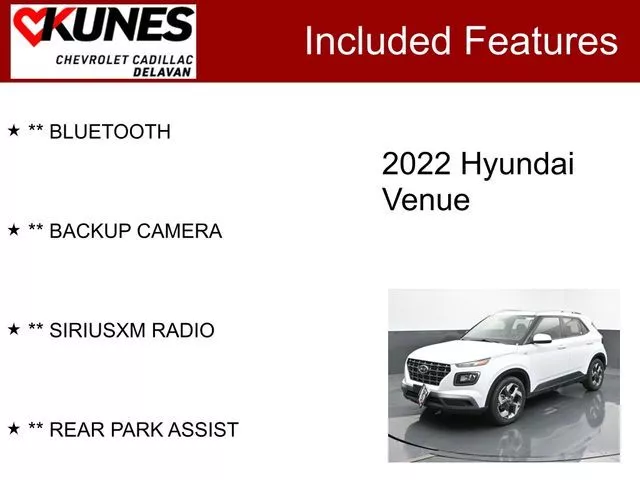 Used 2022 Hyundai Venue SEL with VIN KMHRC8A32NU159961 for sale in Delavan, WI