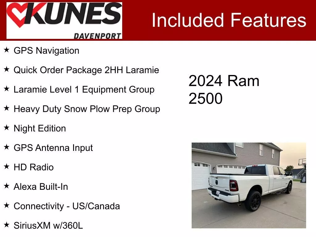 Used 2024 RAM Ram 2500 Pickup Laramie with VIN 3C6UR5NLXRG207583 for sale in Davenport, IA