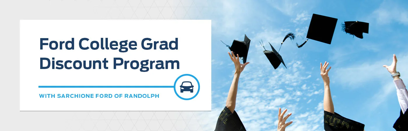 Ford College Grad Program with image of graduates tossing their caps