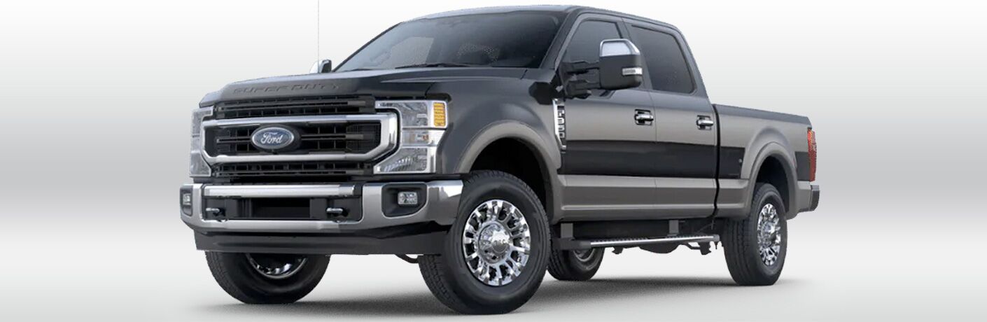 side view of a black 2021 Ford F-350